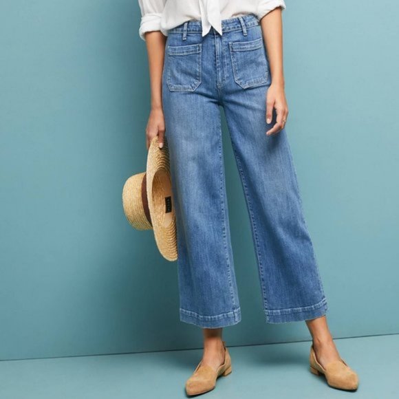 PAIGE Denim - Paige Nellie Wide Leg Culotte Crop Jeans Size 30